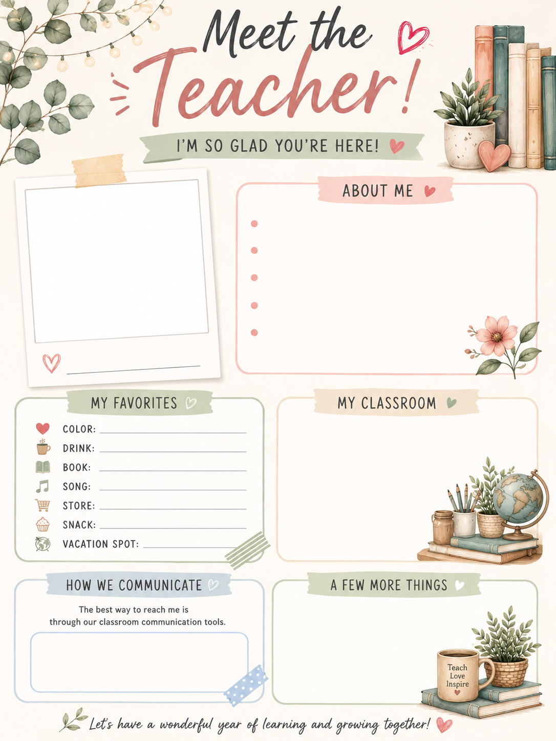 Preview of Back to School: Meet the Teacher & All About Me